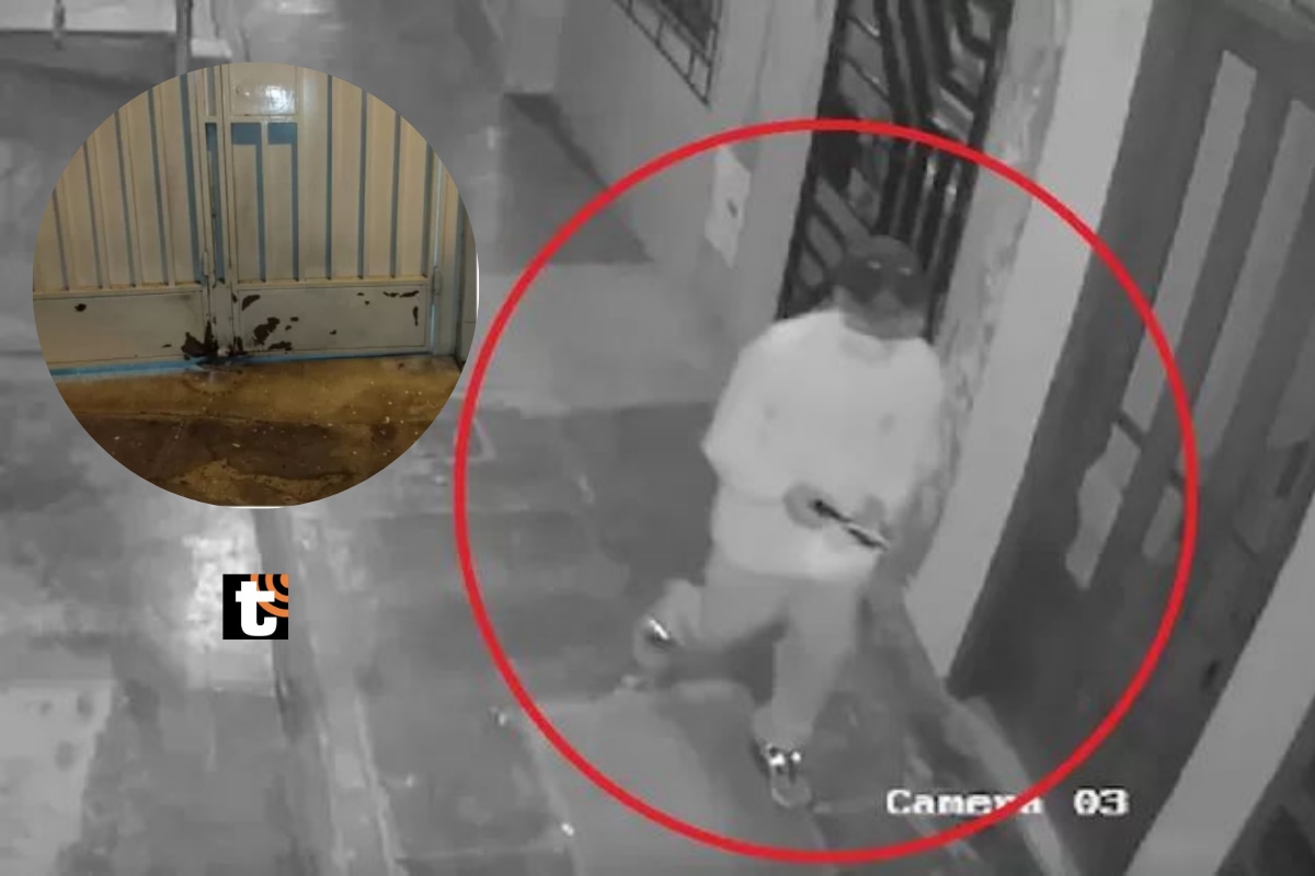 Cámara de vigilancia captaron a extorsionador arrojando dinamita en una vivienda de Trujillo. Foto: Canal N.