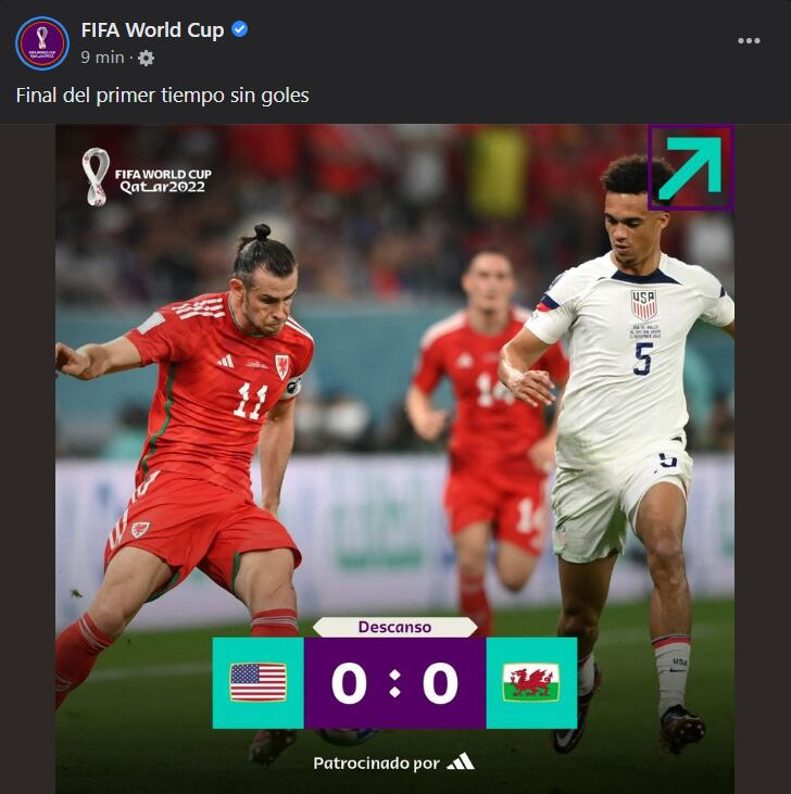 FIFA cometió un error tras finalizar el primer tiempo del Estados Unidos vs. Gales.