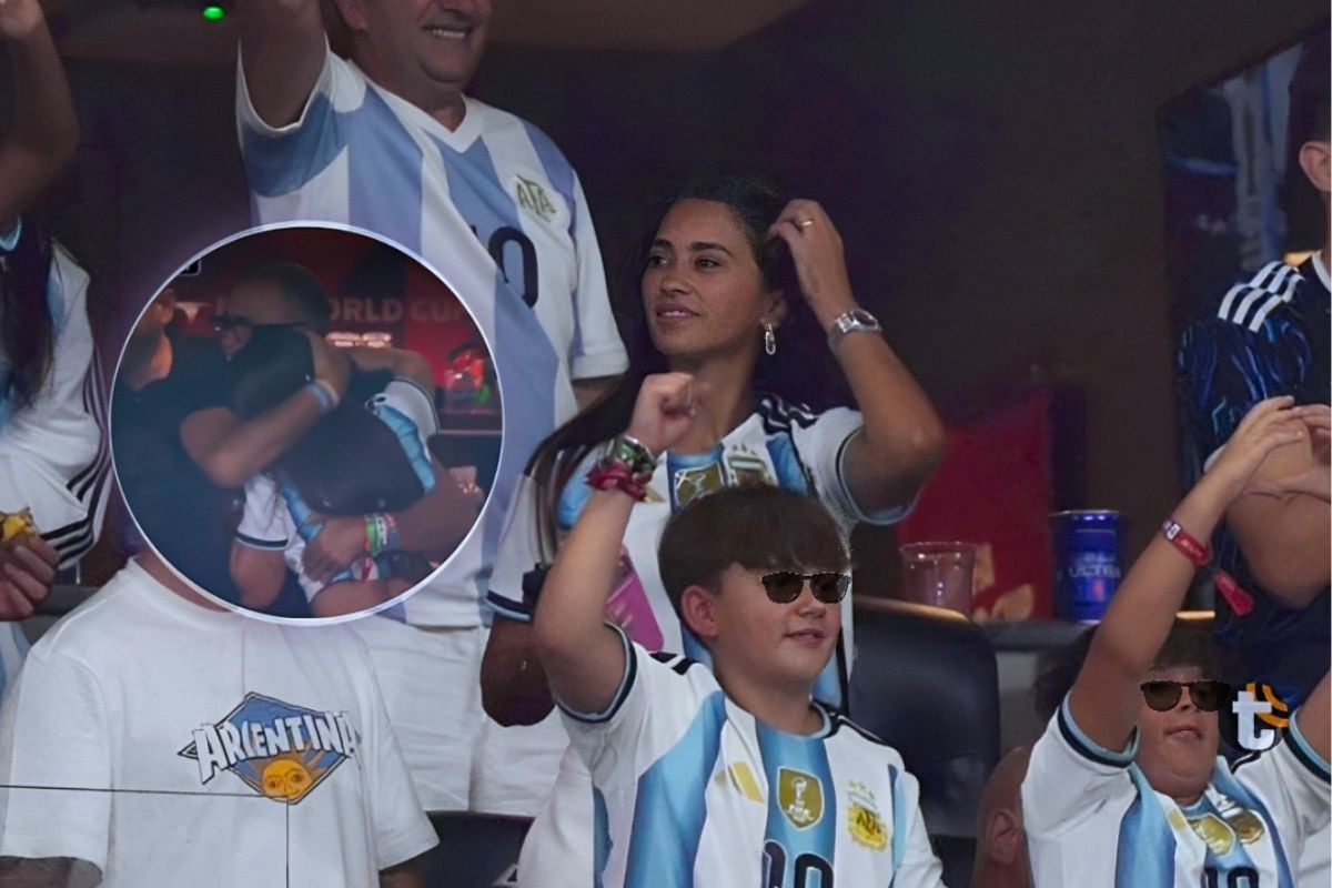 Antonella Roccuzzo no pudo contener las lágrimas a la reacción de Argentina ante Inglaterra (Foto: Getty Images)