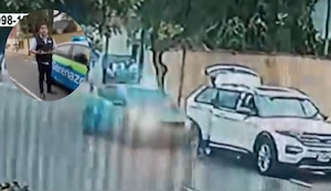 Miraflores: Sereno se queda dormido y estrella patrullero contra camioneta estacionada | VIDEO