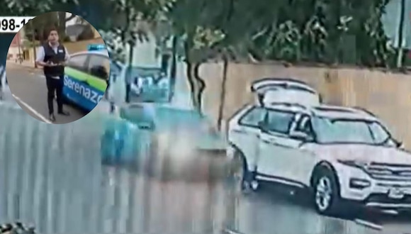 Miraflores: Vehículo de Serenazgo impactó contra auto estacionado