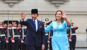 APEC 2024: Multimillonario sultán de Brunéi llegó a Palacio de Gobierno con su comitiva