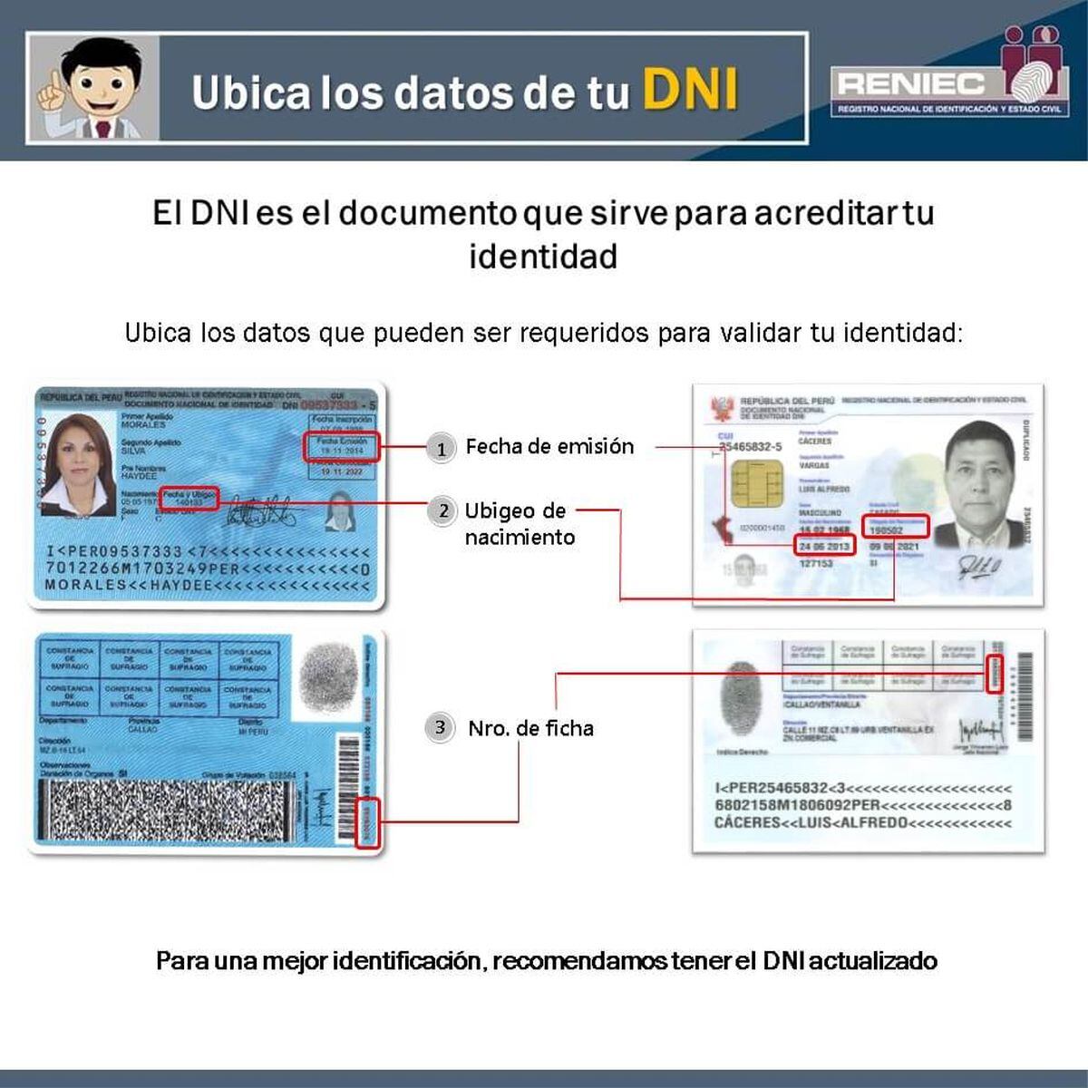 Conoce los elementos de seguridad del DNI (foto: Reniec)
