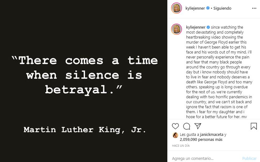 Kylie Jenner confiesa que el racismo es su mayor miedo. (Foto: Instagram)