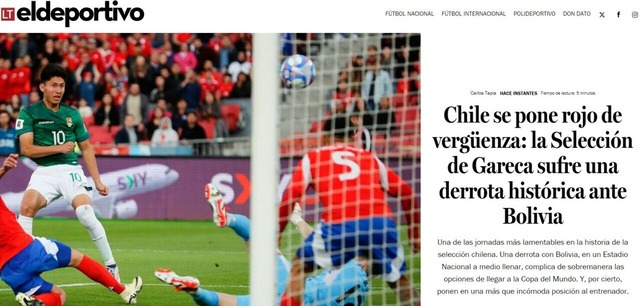 Los diarios chilenos criticaron duramente a Ricardo Gareca tras la histórica derrota en casa ante Bolivia.