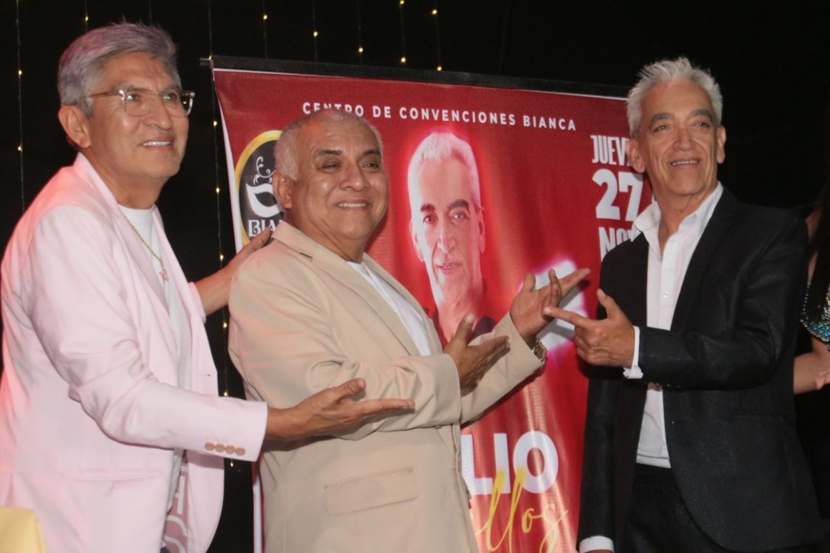 Productor Julio Zevallos junto a Fernando Armas y Manolo Rojas.