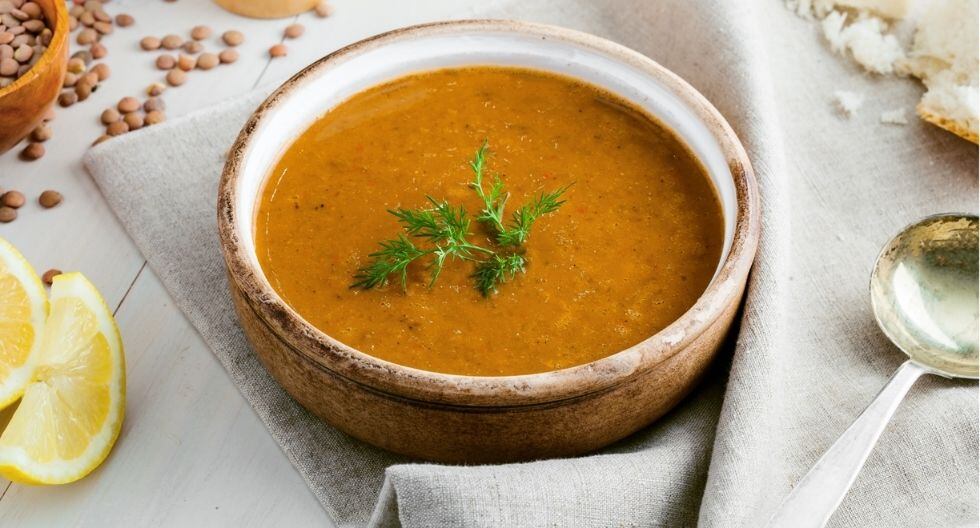 Una rica sopa de lentejas.