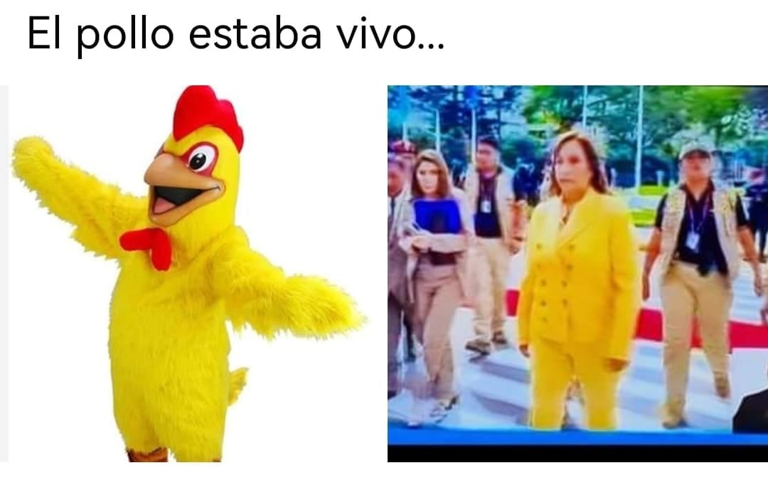 En Twitter y WhatsApp comenzó a circular composiciones como estas por el vestido amarillo.