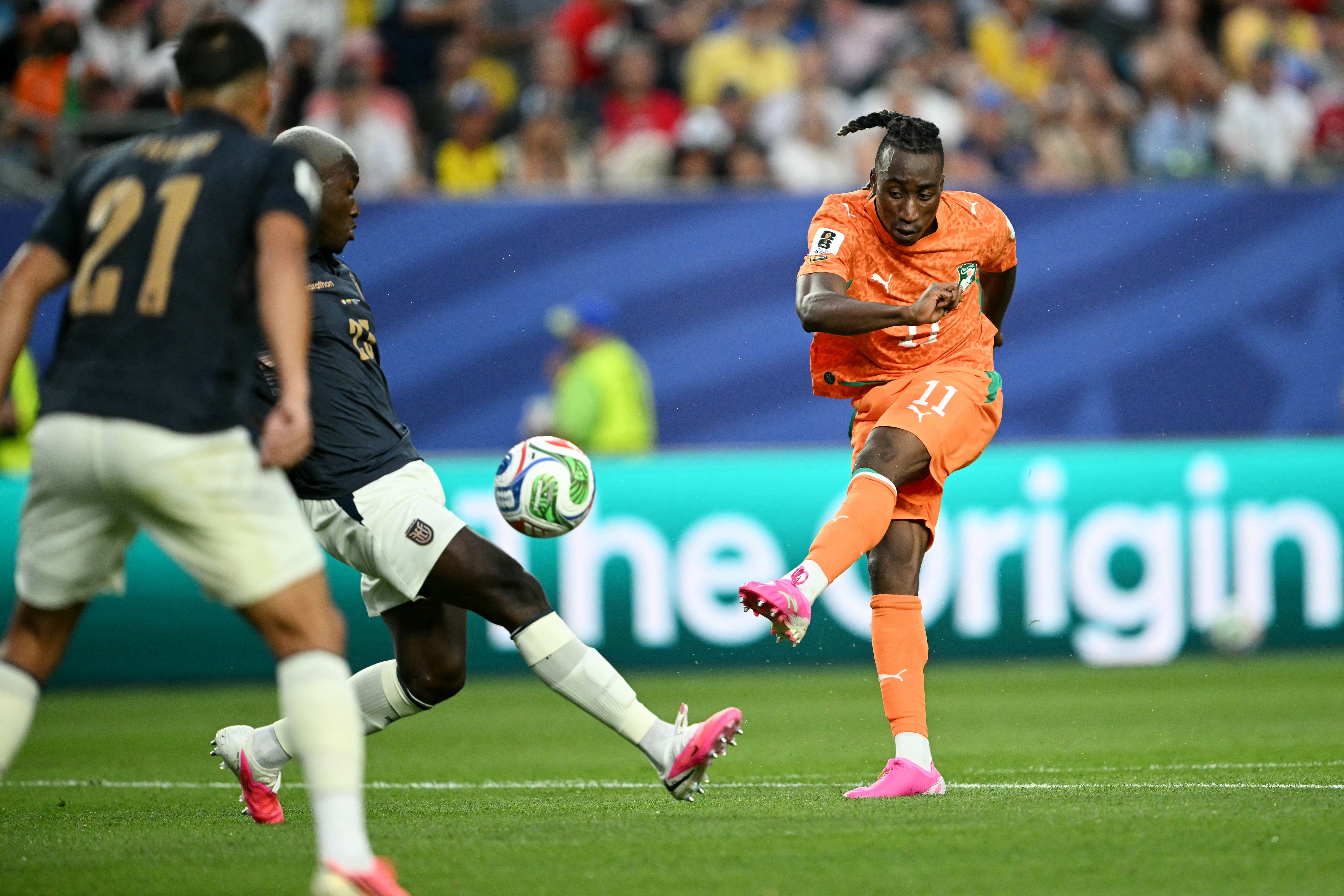 Diomande fue una pesadilla para la selección de Ecuador. (Photo by MAURO PIMENTEL / AFP)