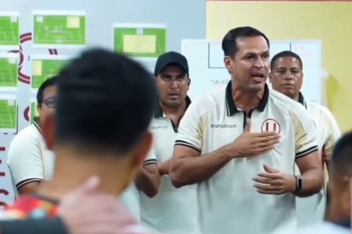 Un video desde el vestuario crema revela el discurso de Jorge “Coco” Araujo antes de la goleada ante Deportivo Garcilaso. Foto: Captura de video/X