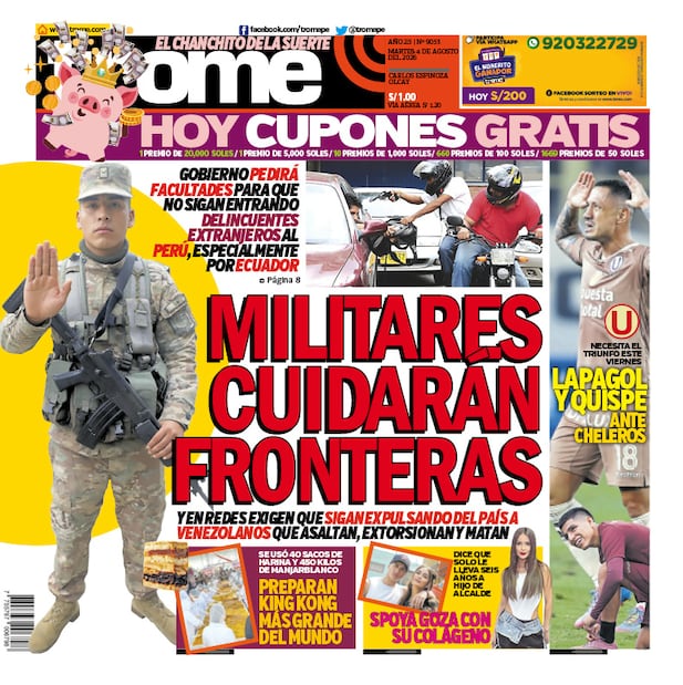 Portada Trome martes 4 de agosto del 2026