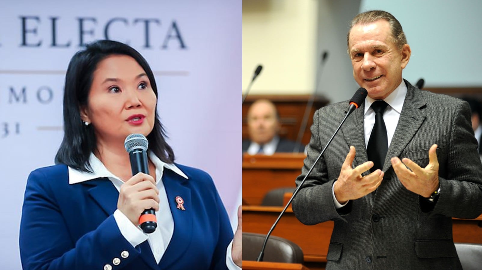 Keiko Fujimori se reunirá con Ricardo Belmont con el objetivo de buscar consensos. Foto: Composición El Peruano/Congreso