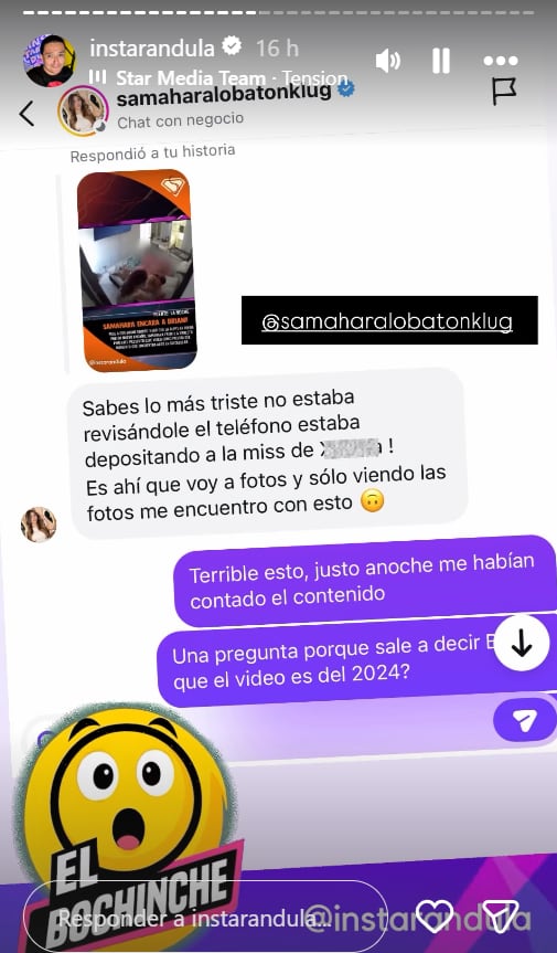 Samahara Lobatón descartó haber estado revisando el celular de Bryan Torres por desconfianza.