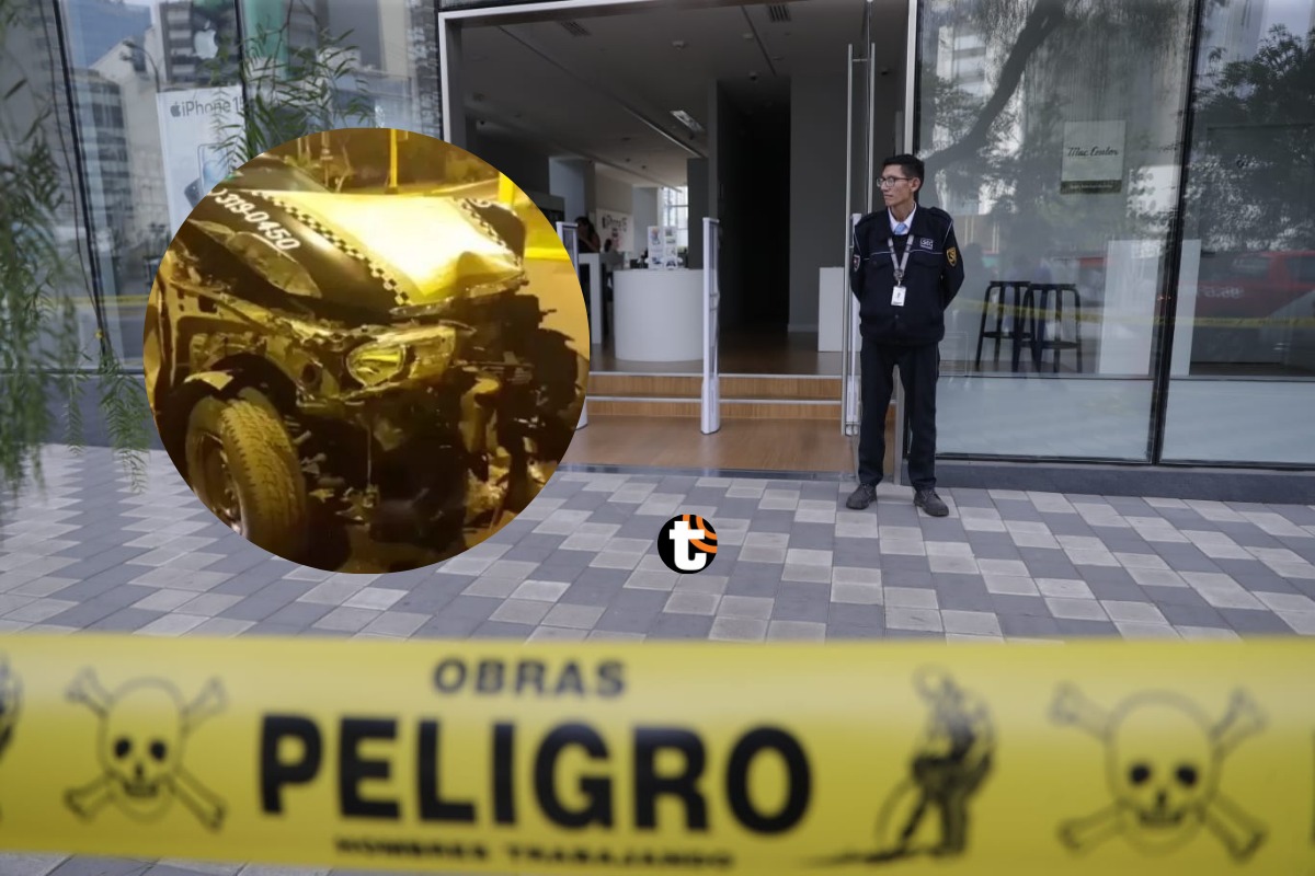 Serenos persiguieron a ladrones por las calles de San Isidro, pero se estrellaron. Foto: Hugo Pérez /GEC