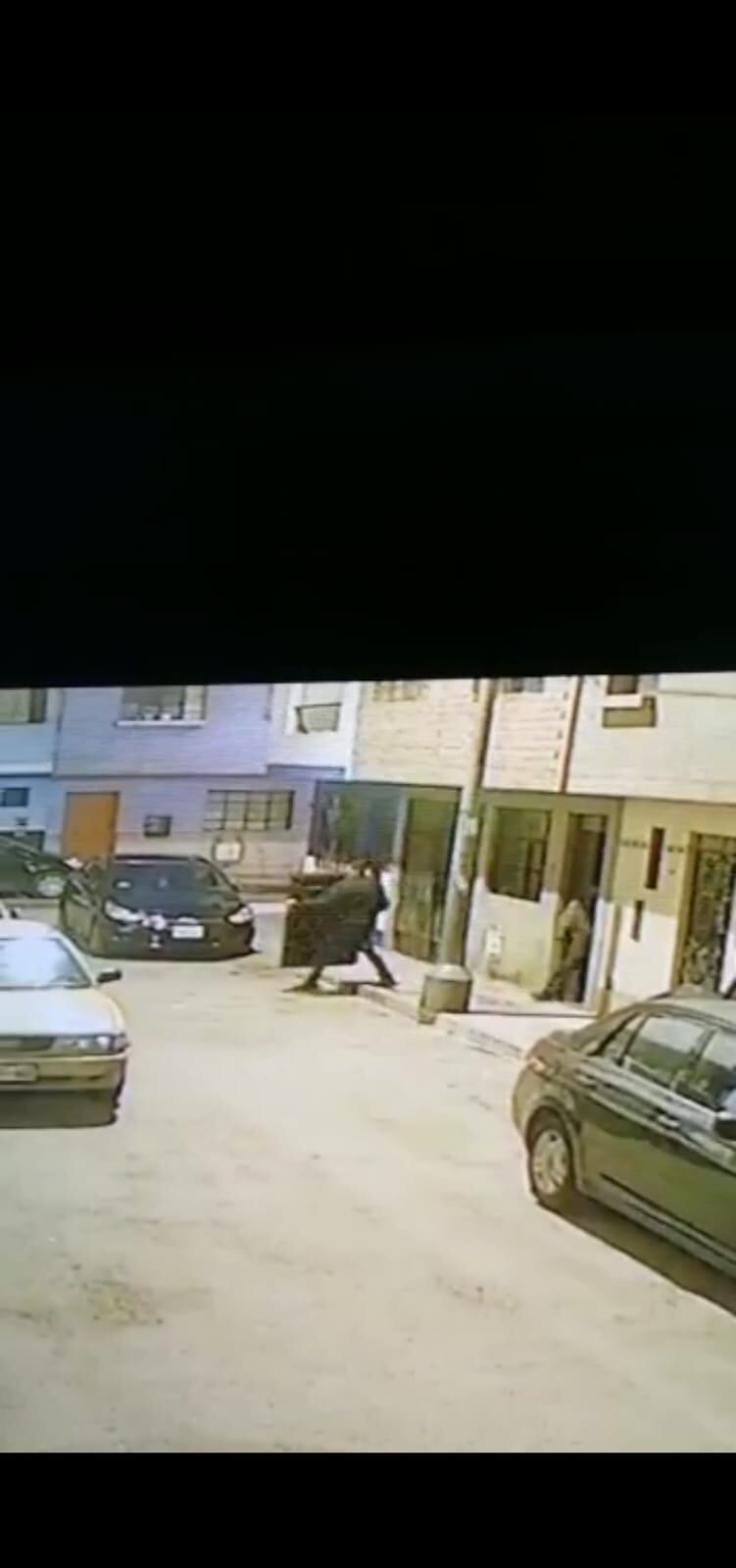 Los delincuentes en pleno robo.