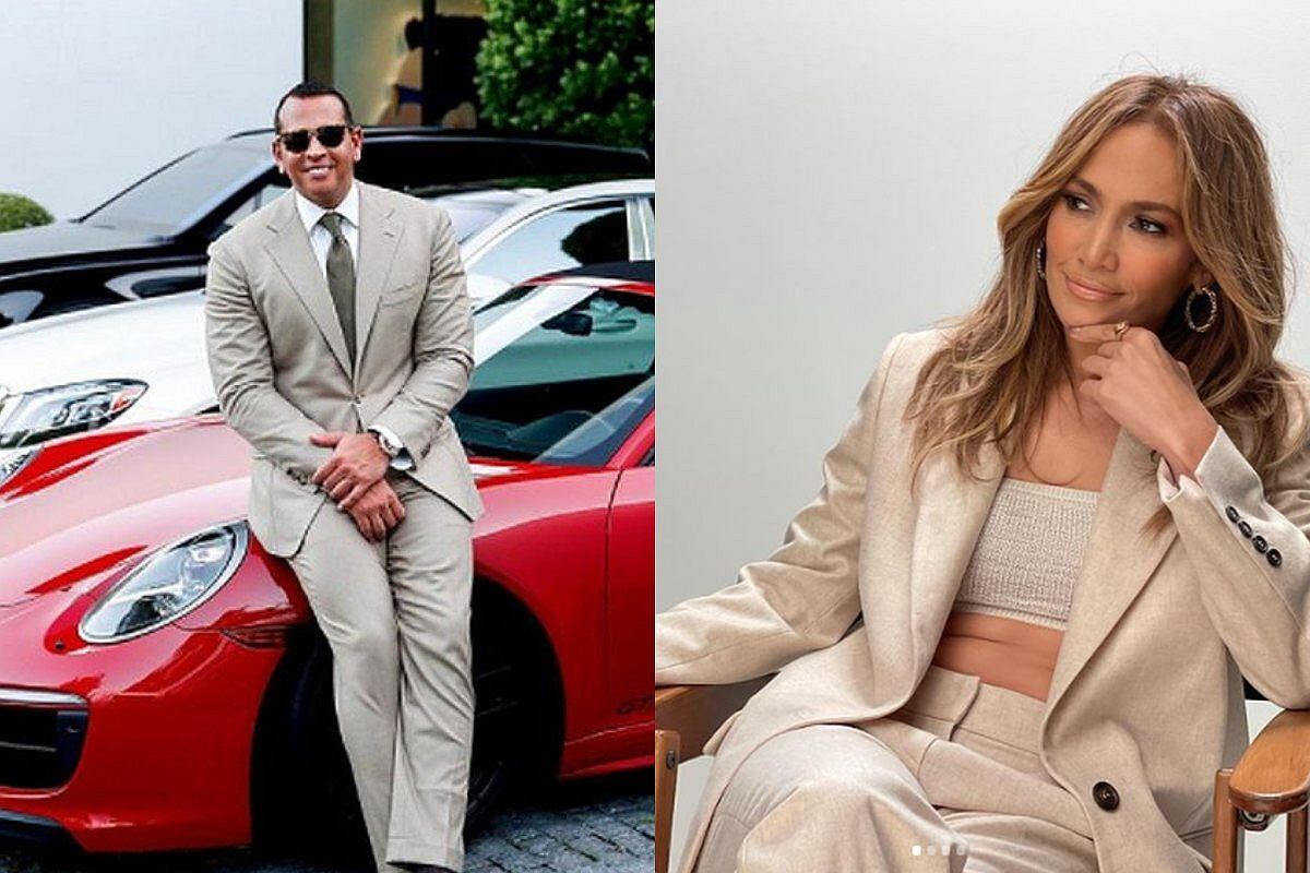 Mientas Alex Rodríguez posó con el ex Porsche de Jennifer Lopez, ella sigue trabajando junto a Netflix. (Foto: @arod @jlo / Instagram)