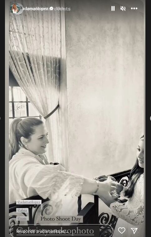 La sesión de fotos de Alaïa (Foto: Adamari López / historia de Instagram)