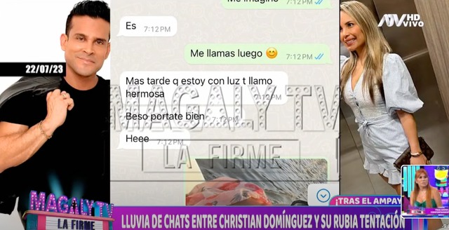 TROME | Los Chats de Christian Domínguez y Mary Moncada (Fotos: Captura Magaly TV: La firme)