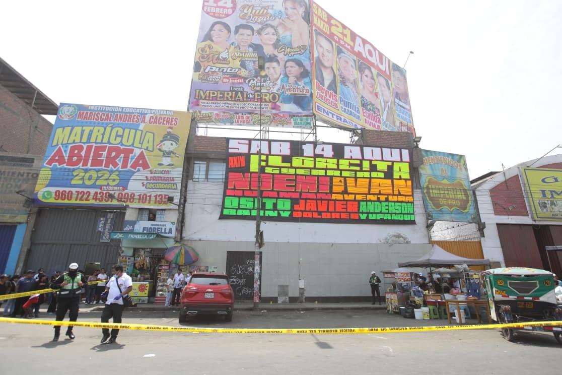 Asesinan a productor de eventos Jhon Leyva fuera del local Imperial de Pro en San Martín de Porres (Fotos: Violeta Ayasta/@photo.gec)