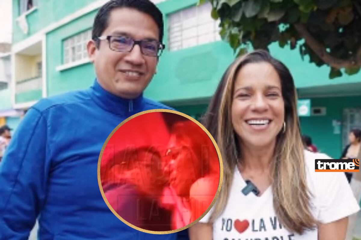 Vanessa Terkes ampayada con alcalde Hernán Sifuentes