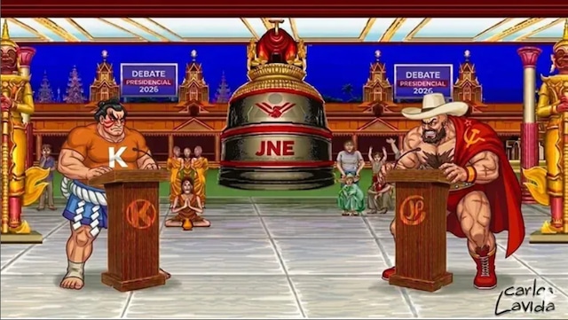 Meme tras el debate presidencial entre Keiko Fujimori y Roberto Sánchez.