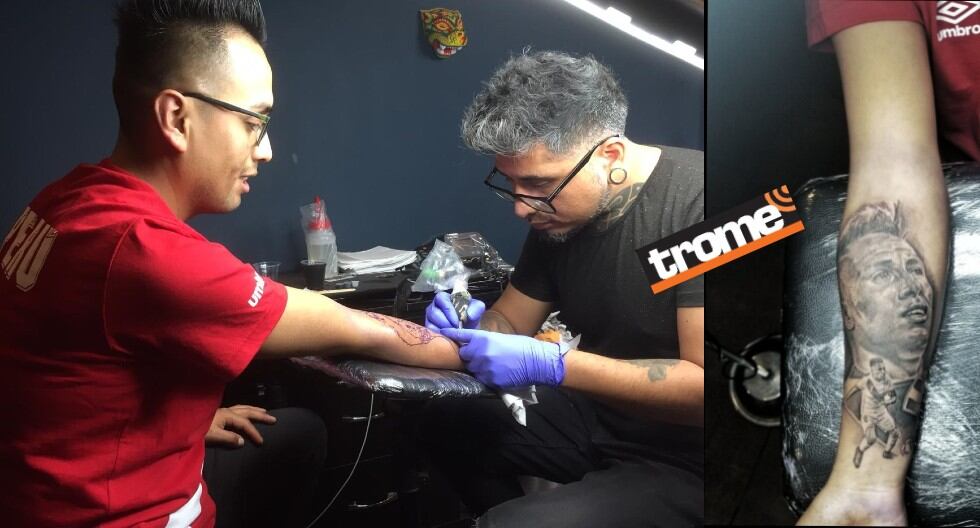 Javier, profesional del tatuaje, también realizó uno del rostro de Cueva para 'Cuevita, el imitador'. (Entrevista: Isabel Medina / Trome).