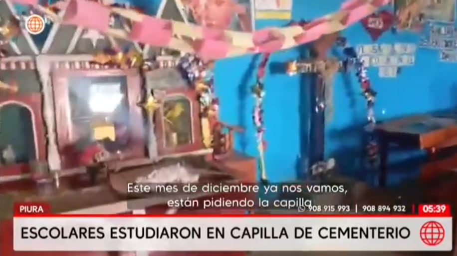 Algunos alumnos terminaron estudiando en la capilla del cementerio.