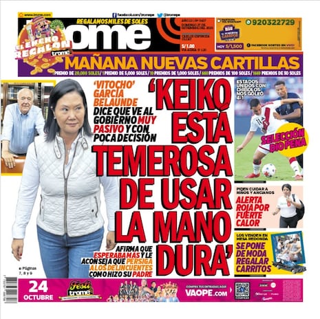 ‘KEIKO ESTÁ TEMEROSA DE USAR LA MANO DURA’