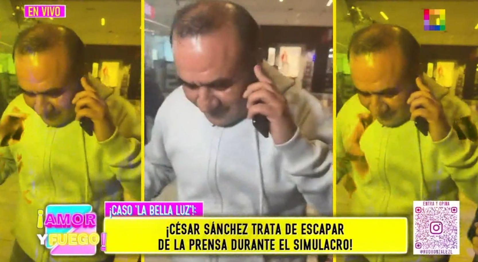 César Sánchez 'escapa' de la prensa en centro comercial y compradores le gritan.