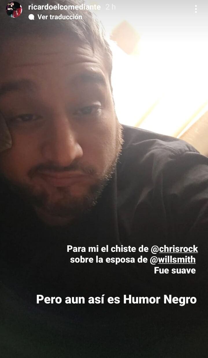 Ricardo Mendoza defiende humor negro de Chris Rock. Foto: Instagram