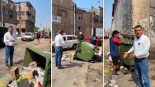 Alcalde del Rímac encara a hombre que regó basura en calle
