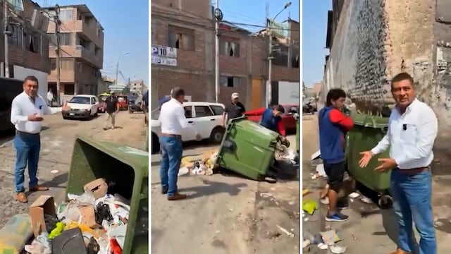 Alcalde del Rímac encara a hombre que regó basura en calle