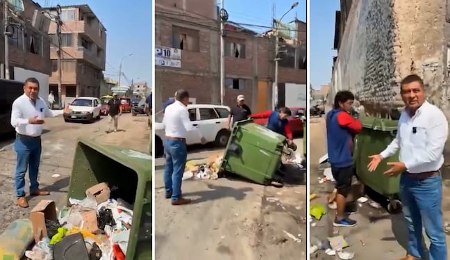 Alcalde del Rímac encara a hombre que regó basura en calle