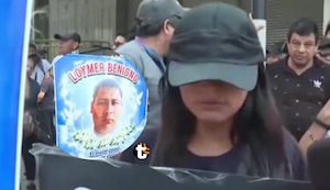 Viuda de chofer del ‘Chino’ asesinado lideró marcha y clama justicia: “Mi vida se derrumbó” | VIDEO