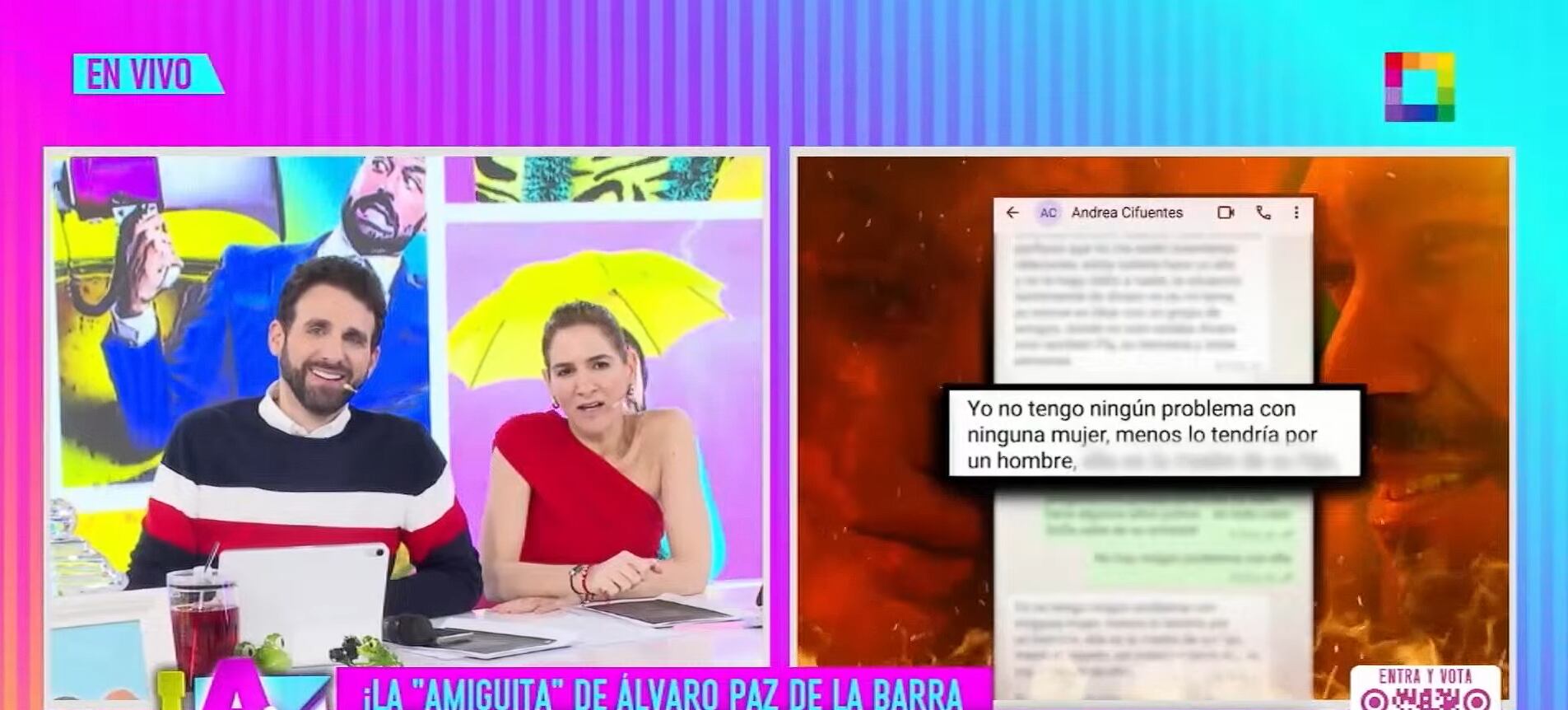 La amiga de Álvaro Paz de la Barra se pronunció tras las polémicas imágenes. (Fuente: Amor y fuego)