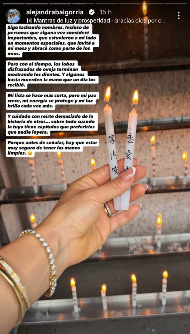 Alejandra Baigorria publica fuerte mensaje en sus redes.