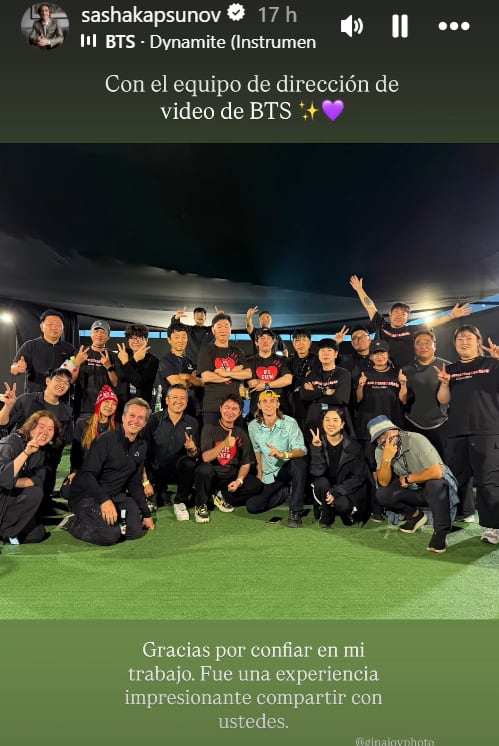 Sasha Kapsunov, ex 'América Kids', trabajó con el equipo de dirección de video de BTS en los conciertos en Lima.