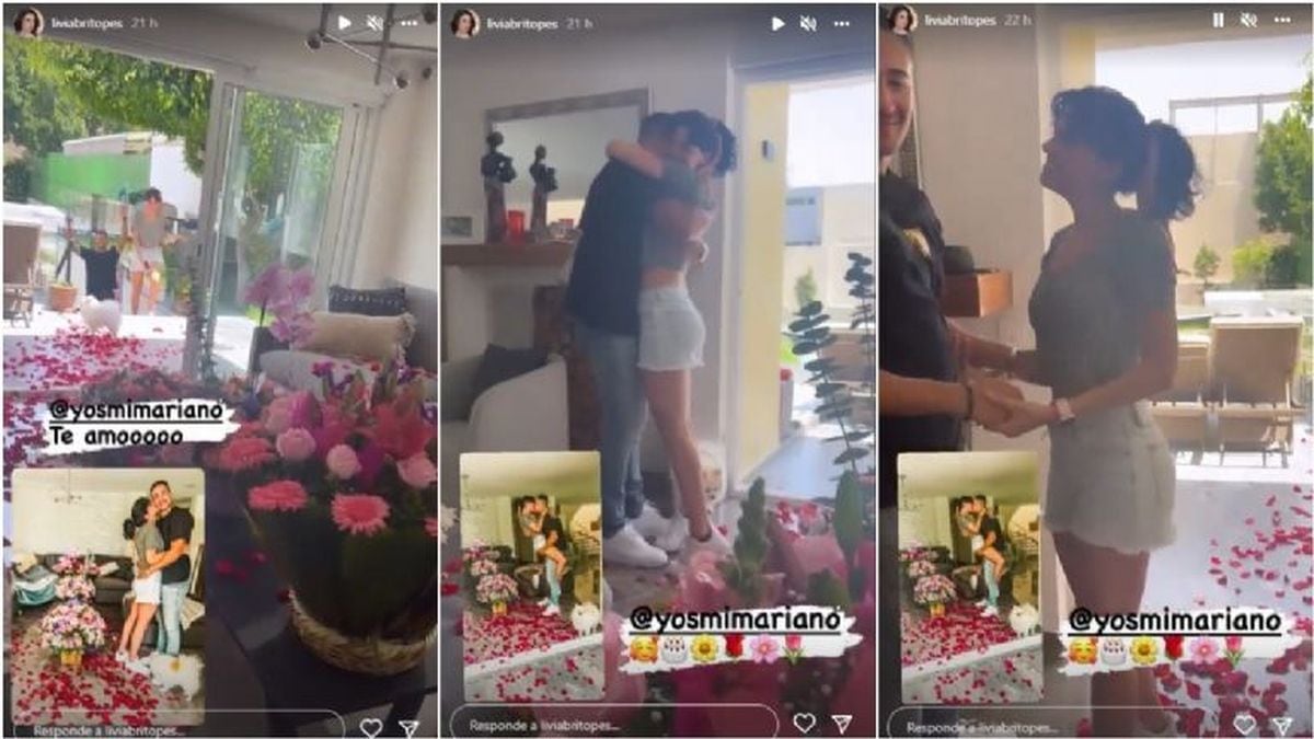 La sorpresa que le dio su pareja por la mañana (Foto: Livia Brito / Captura de Instagram)