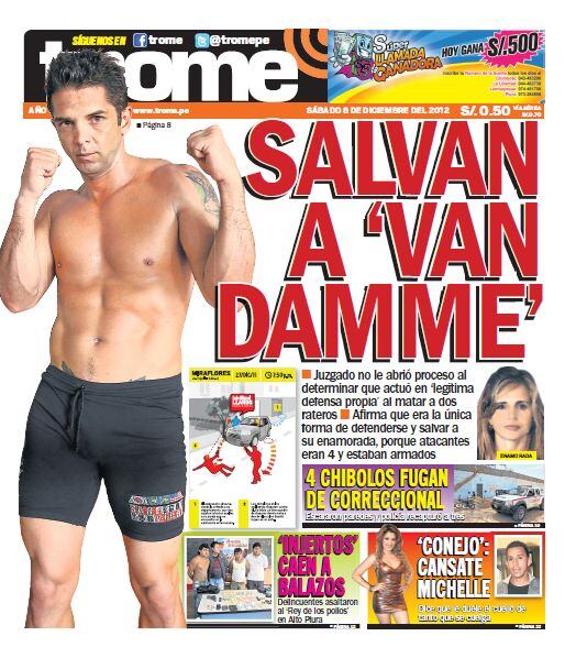 Portada Trome sobre la cobertura del caso de Luis Miguel Llanos