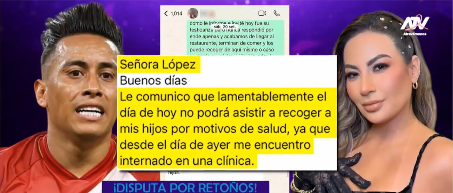 'Urraca' critica que Pamela López y Christian Cueva sigan en constantes peleas. (Foto: ATV)