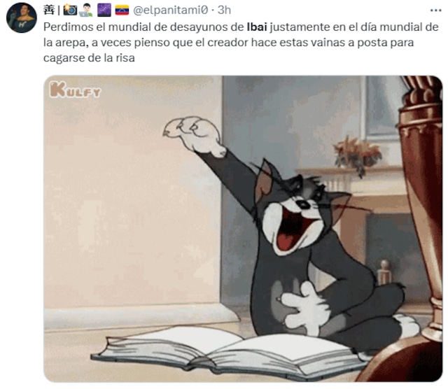 Meme tras la victoria del pan con chicharrón en el Mundial de desayunos de Ibai Llanos.