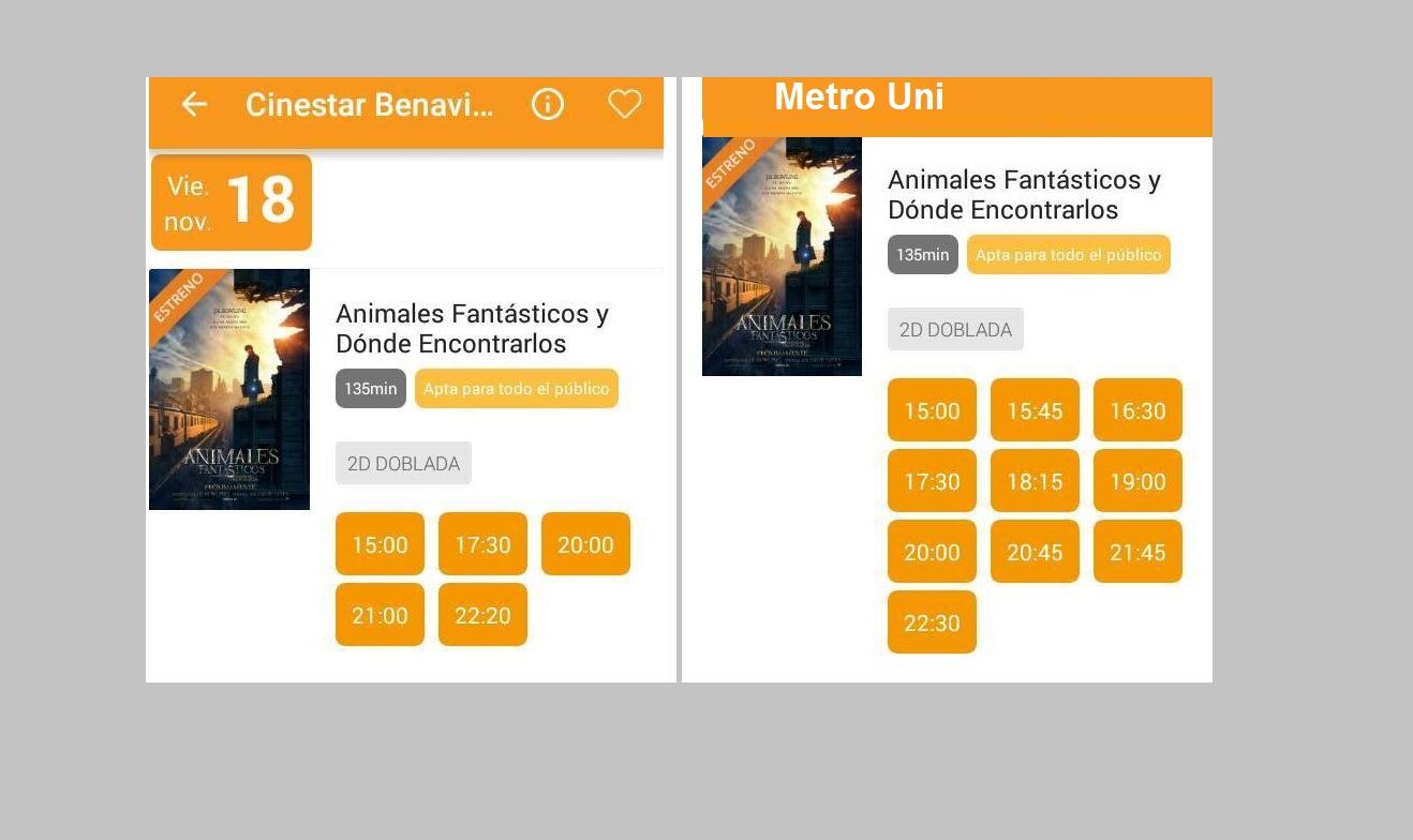 "Animales Fantásticos y Dónde encontrarlos" en Cinestar de Metro Uni (Rímac) y Benavides (Miraflores)