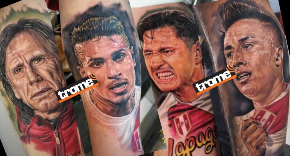 Javier, profesional del tatuaje, en varios hinchas ha tatuado a Gareca, Cueva, Lapadula, Cueva y otras figuras de nuestra selección. Su trabajo gustó al mismo 'Bambino'. (Entrevista: Isabel Medina / Foto: Julio Reaño / Trome)