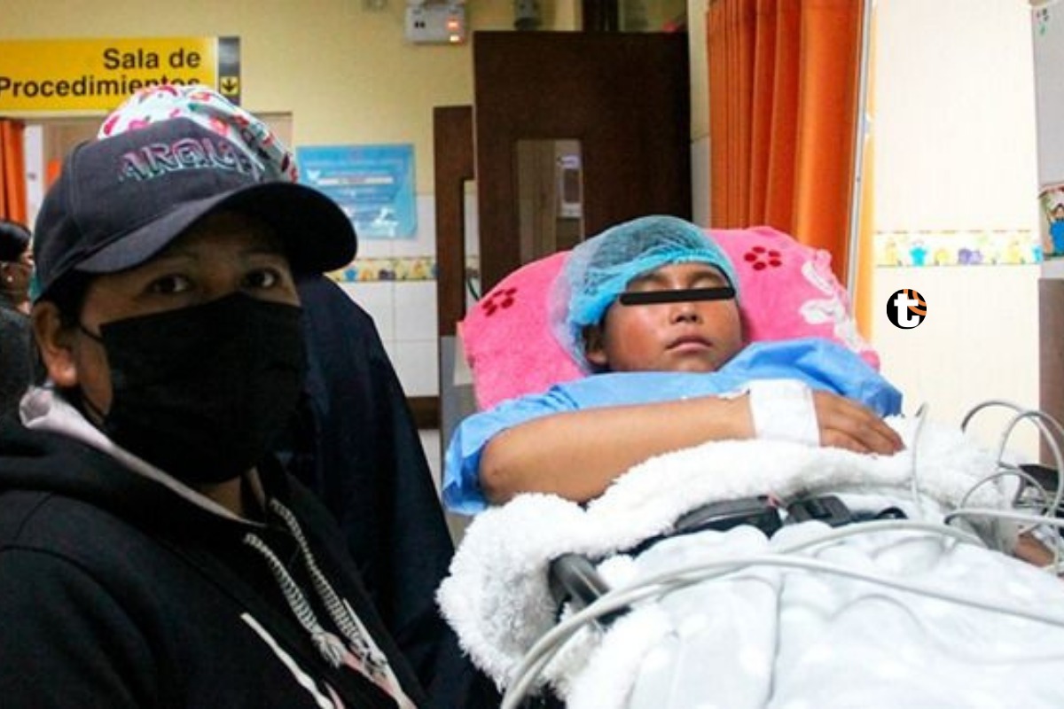 José se encuentra estable luego que médicos del hospital de Emergencias Pediátricas le extrajeron el pito de una corneta. Foto: Minsa