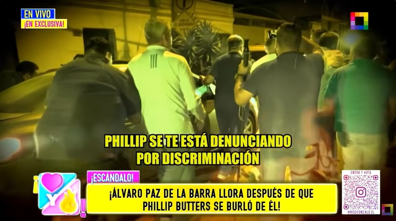 Phillip Butters salió del canal donde trabaja y no responde a la prensa tras confrontación con Álvaro Paz de la Barra.