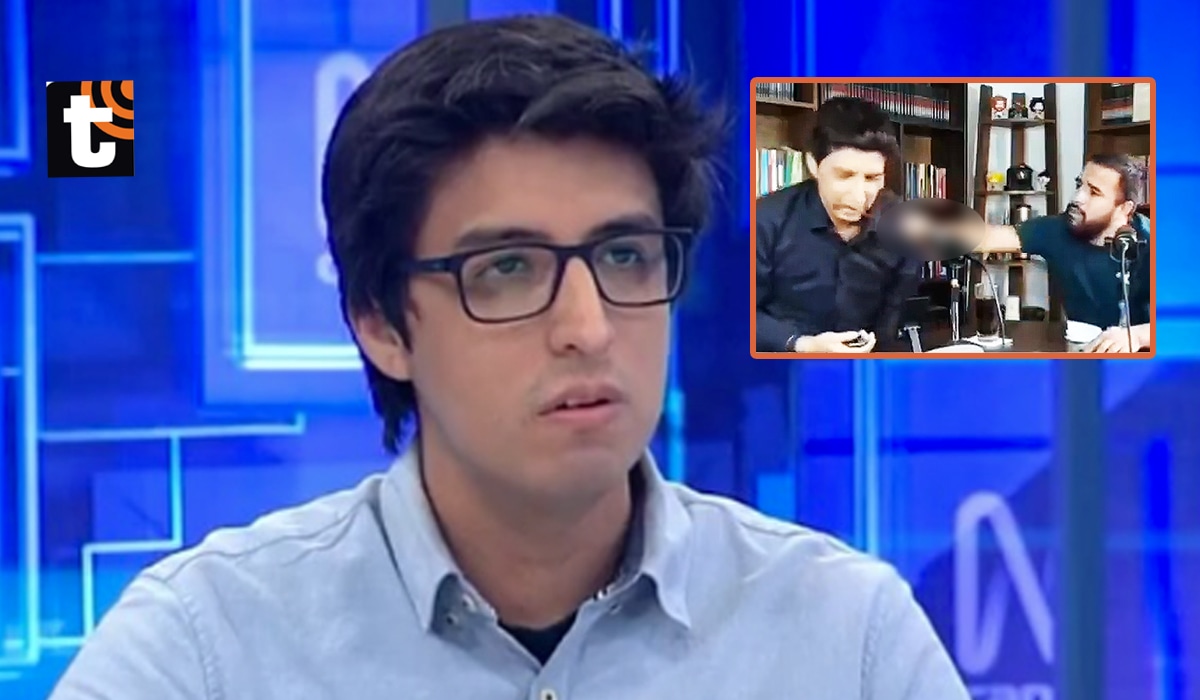 Las imágenes muestran cómo Ugarte desafía verbalmente a Ezeta, lo insulta y le tira los lentes de un manazo.