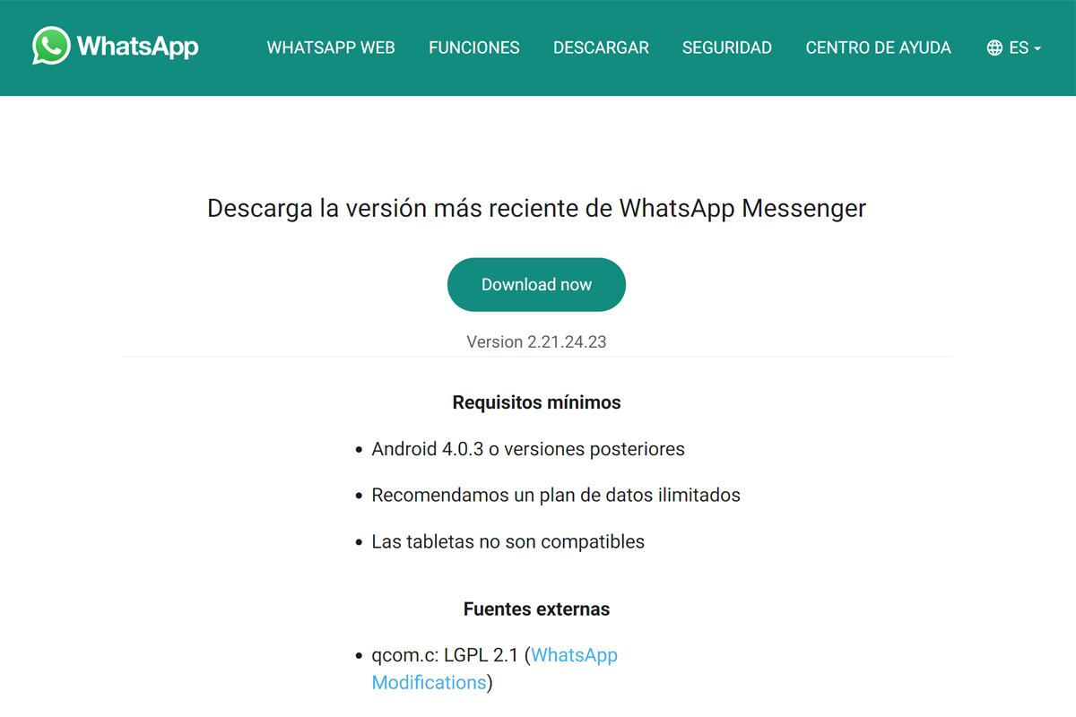 De esta manera podrás descargar el APK de WhatsApp para poder instalarlo en un celular no compatible. (Foto: MAG)