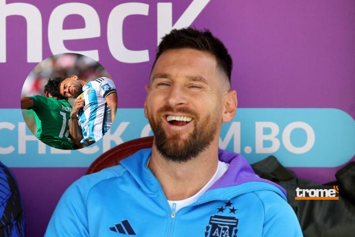 Lionel Messi vio el triunfo de Argentina ante Bolivia desde un lado del campo (Foto: TyC Sports)