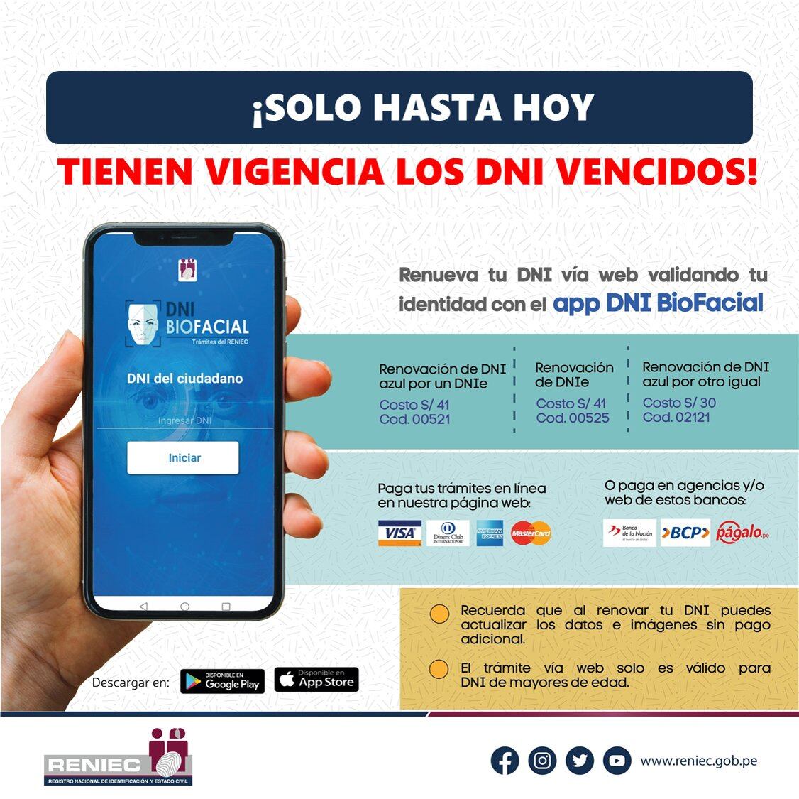 Pasos para renovar DNI vencido tras no haber más ampliación de vigencia del documento caduco.