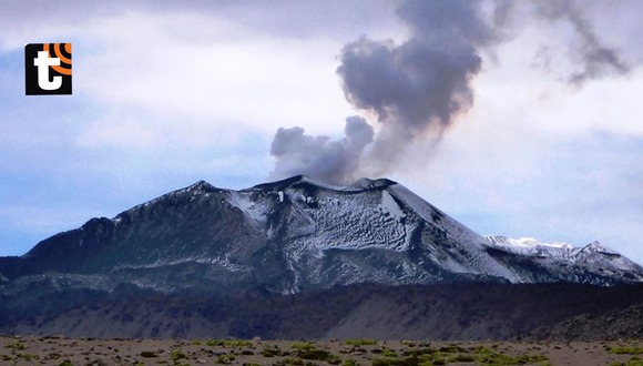 TROME - Volcán Sabancaya registra fuerte actividad y eleva alerta a nivel naranja